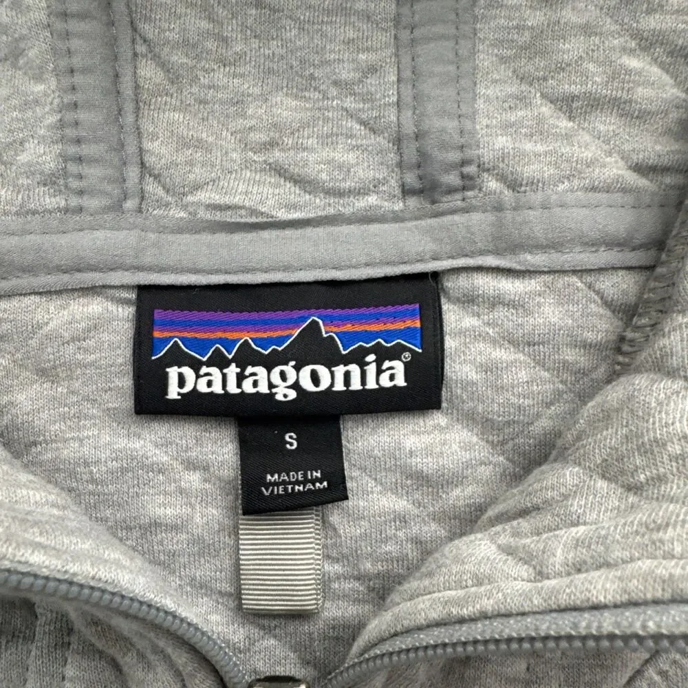 Patagonia Women's Organic Cotton Quilt Hoody Jacket Gray Size S - Picture 5 of 10